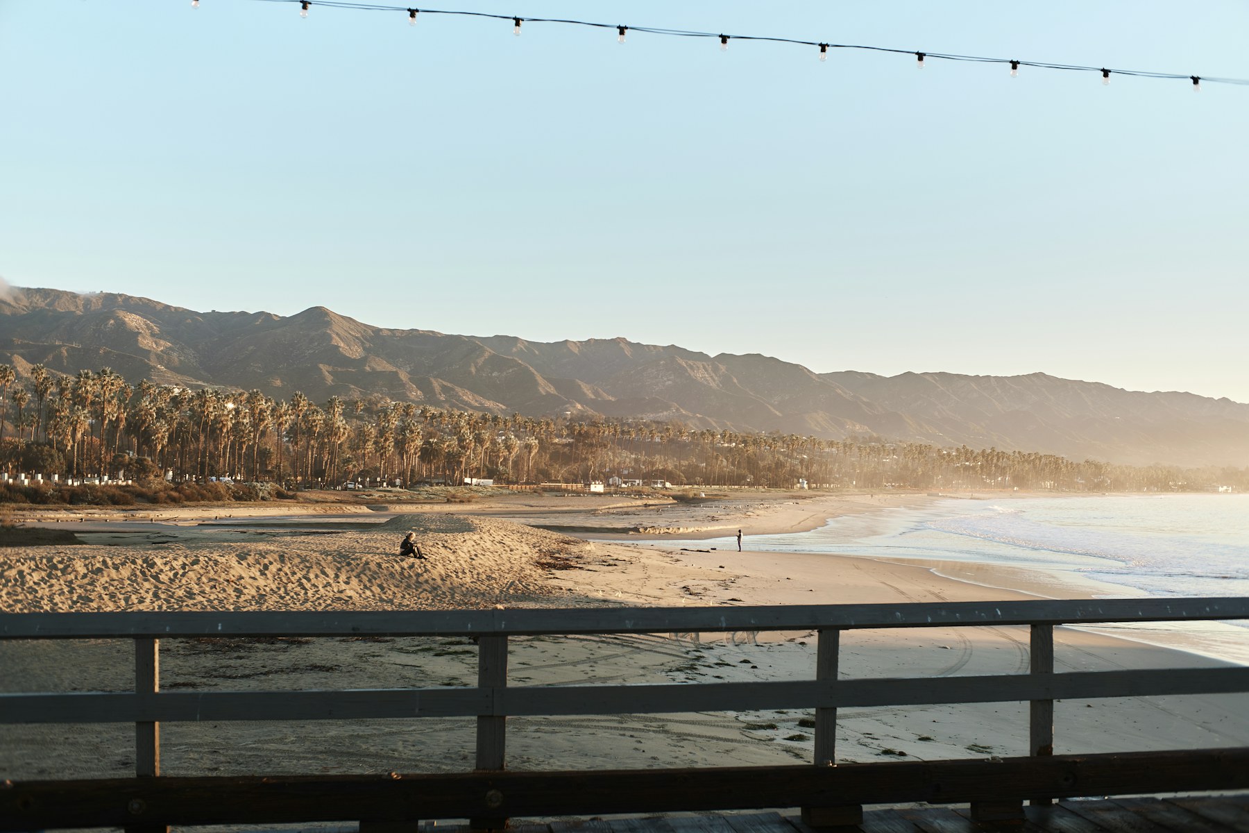 Santa Barbara beach and the mountains in late light